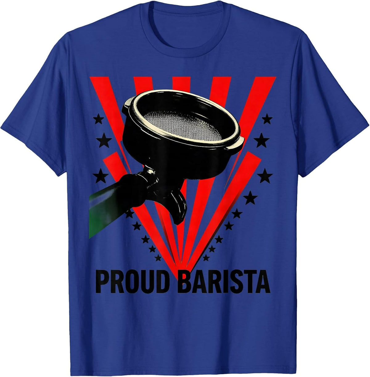 Proud Barista Constructivist Poster American Flag Patriotic T-Shirt - Royal Blue