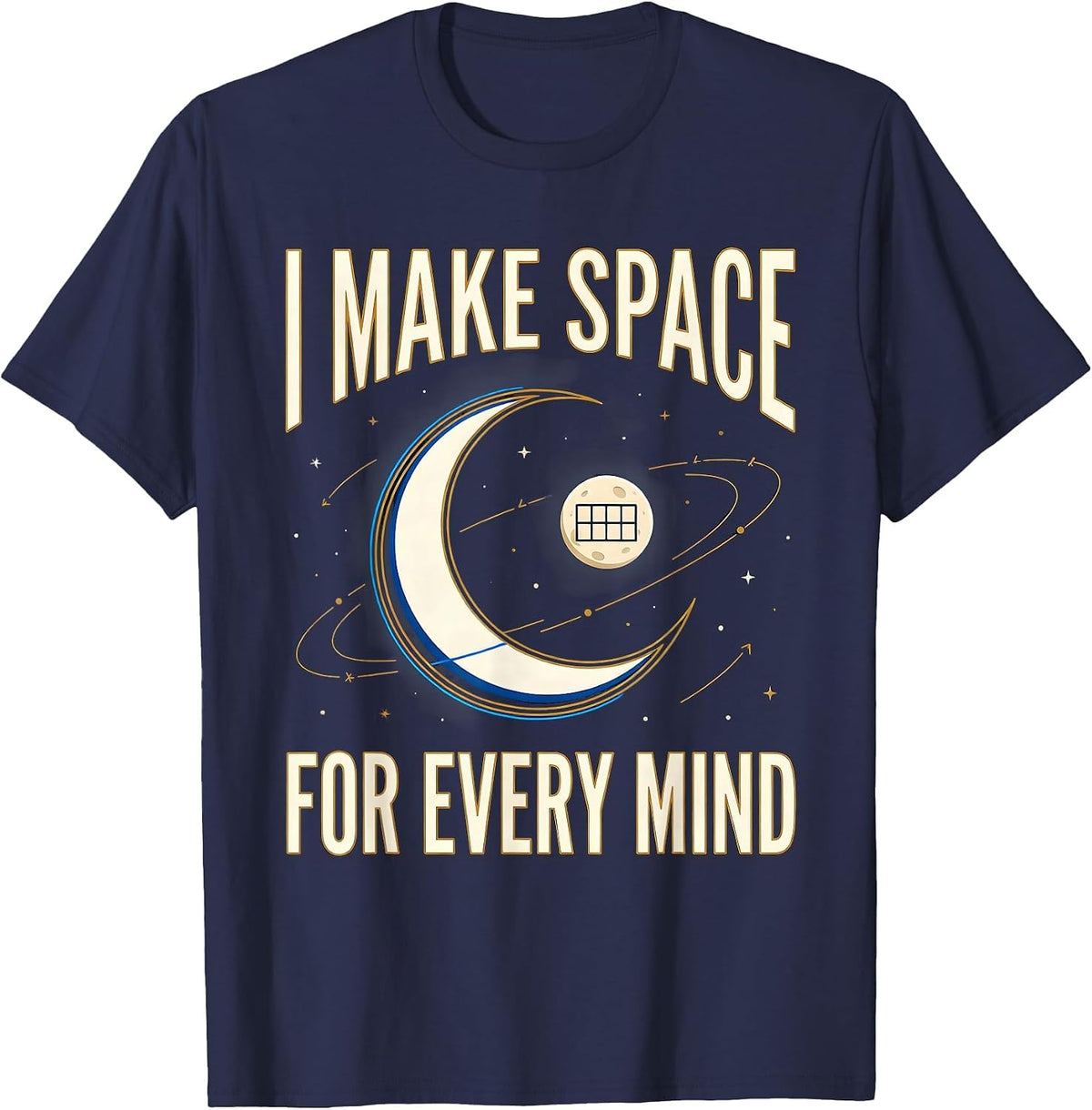 Men's I Make Space For Every Mind Cosmic Special Education Teacher T-Shirt - Navy Blue