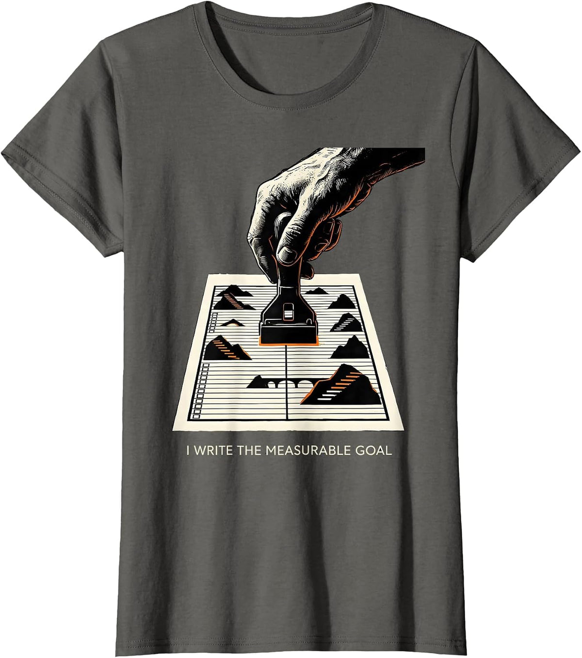 Women's I Write The Measurable Goal Funny Special Education Teacher T-Shirt - Asphalt Grey