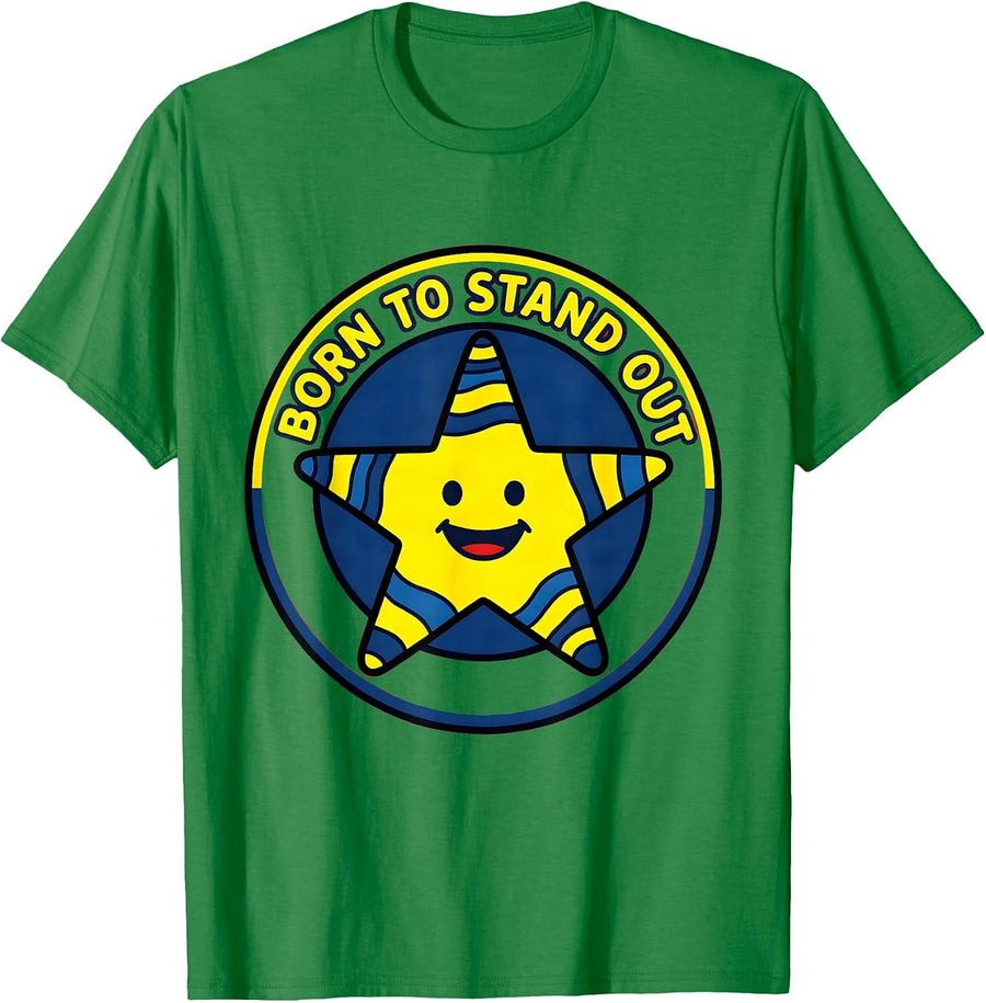 Men's Born to Stand Out Down Syndrome Awareness Design T-Shirt - Kelly Green