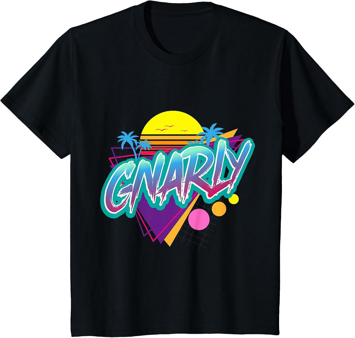 Gnarly Retro 1980s Nostalgic 80s - Retrowav T-Shirt - Black