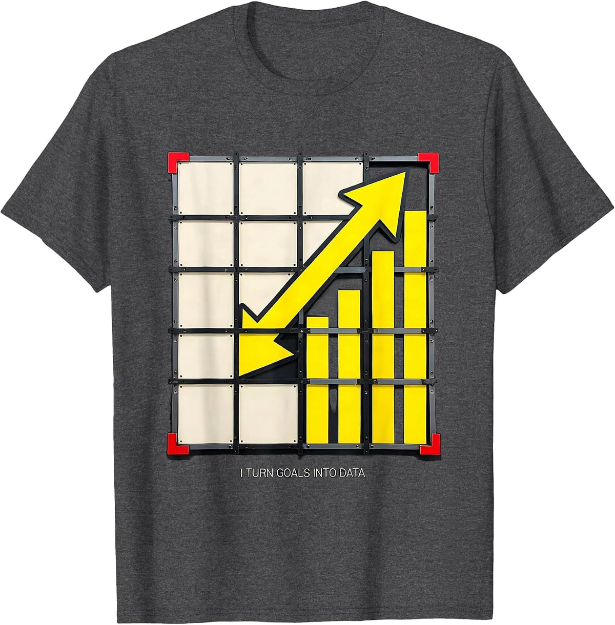 I Turn Goals Into Data Stencil Graphic Special Education T-Shirt - Dark Heather Grey