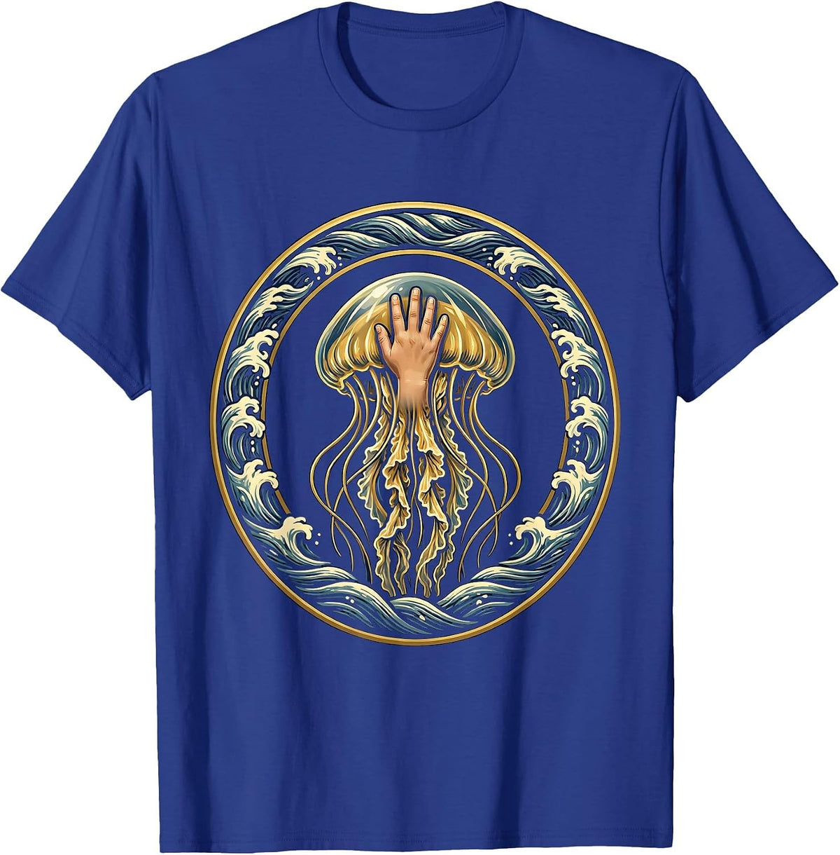 Men's Autism Awareness Child and Glowing Jellyfish Art T-Shirt - Royal Blue