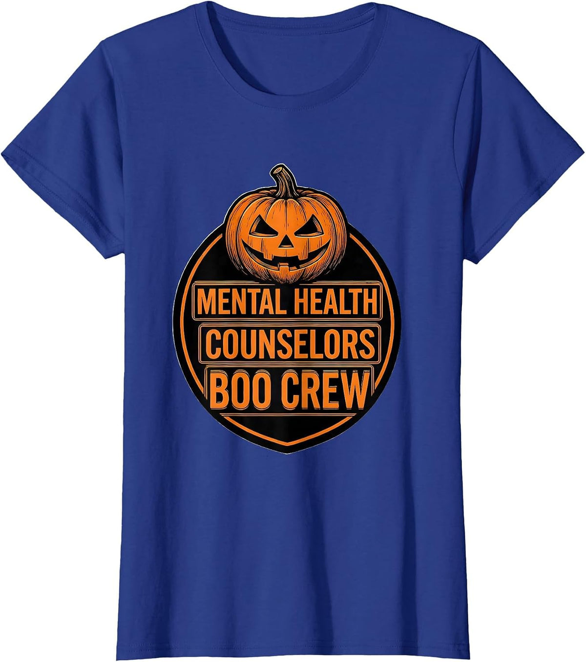 Women's Mental Health Counselors Boo Crew Halloween Matching T-Shirt - Royal Blue