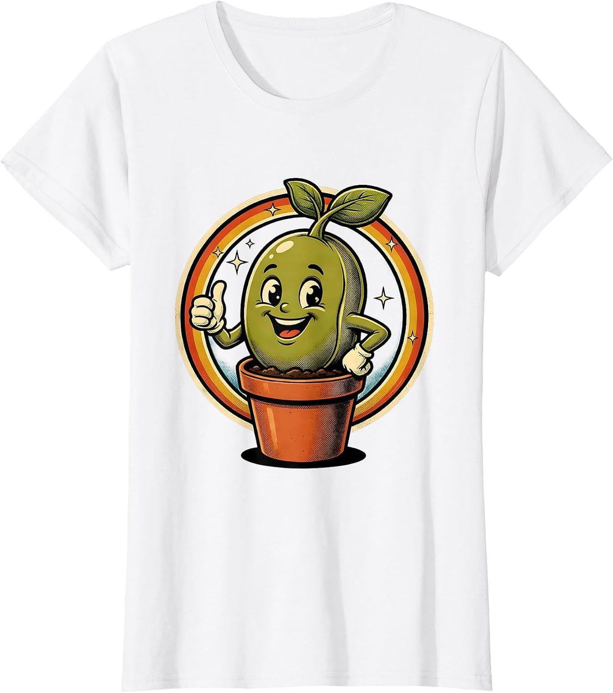 Preschool Teacher Bean Sprout Growing Plant T-Shirt - White