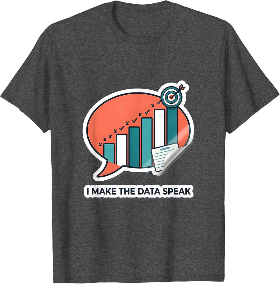 Men's I Make The Data Speak Funny Special Education Teacher SPED T-Shirt - Dark Heather Grey