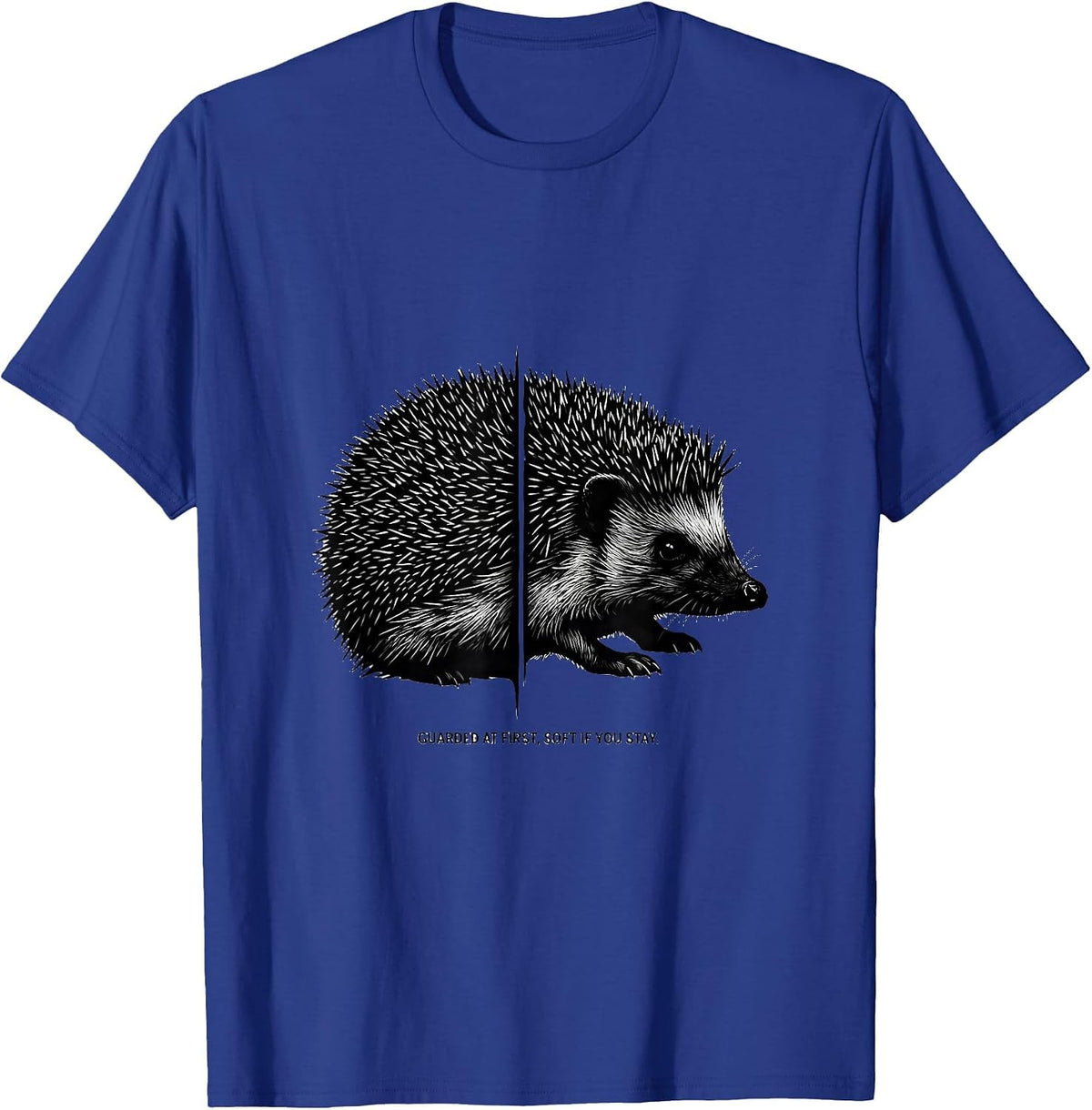 Guarded At First, Soft If You Stay Cute Hedgehog Lover Gift T-Shirt - Royal Blue