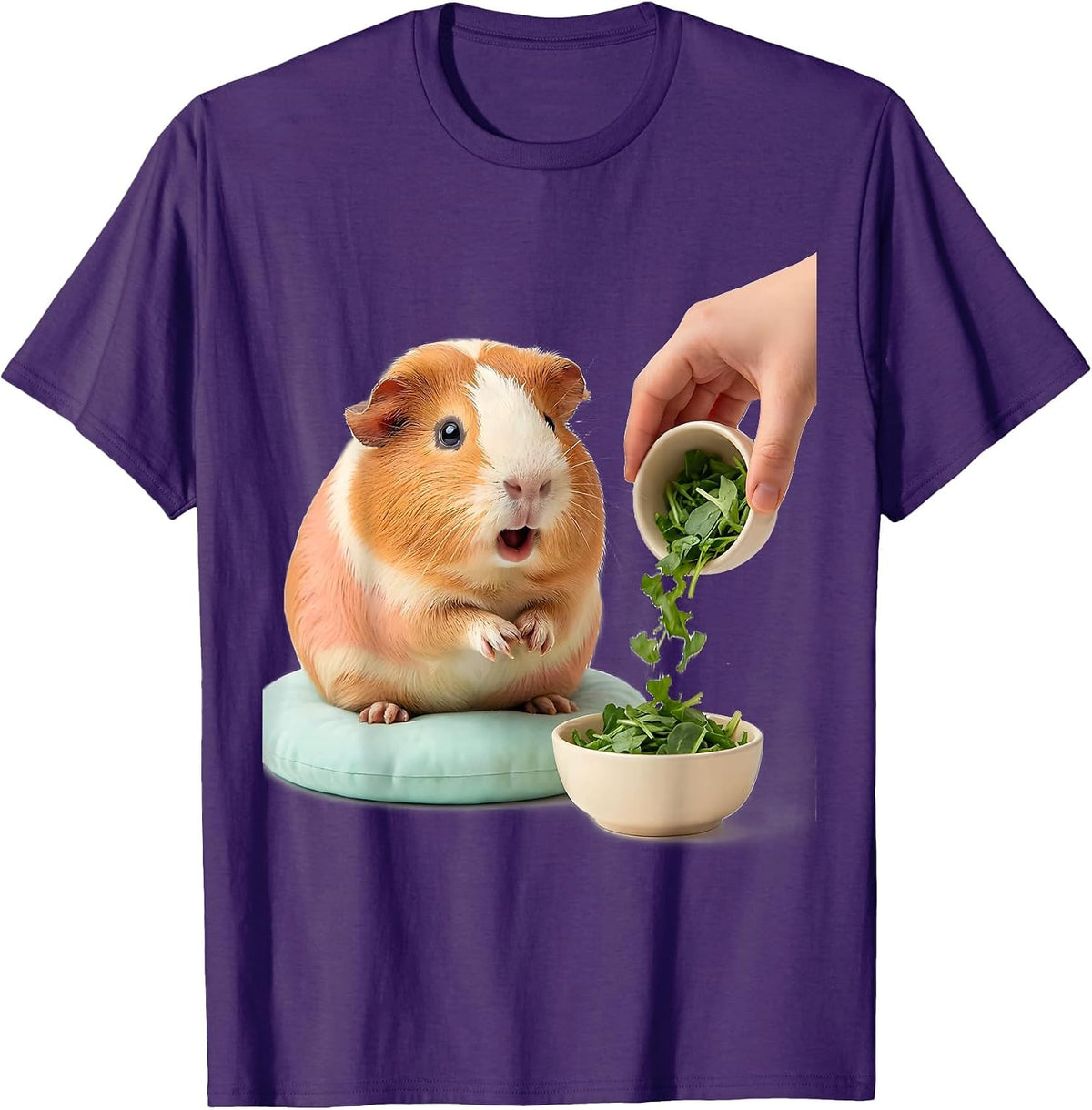 Men's Cute Tailless Guinea Pig Kawaii Pet Lover Gift T-Shirt - Purple