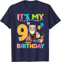 It's My 9th Birthday Ferret Lover 9 Year Old Bday Party T-Shirt - Navy Blue