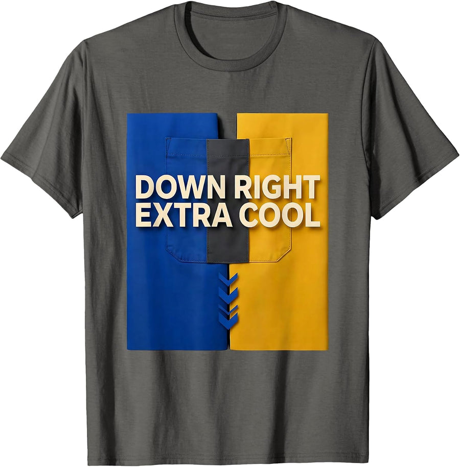 Down Right Extra Cool Paper Cutout Down Syndrome Awareness T-Shirt - Asphalt Grey