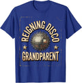 Reigning Disco Grandparent Distressed Vintage 70s Disco T-Shirt - Royal Blue