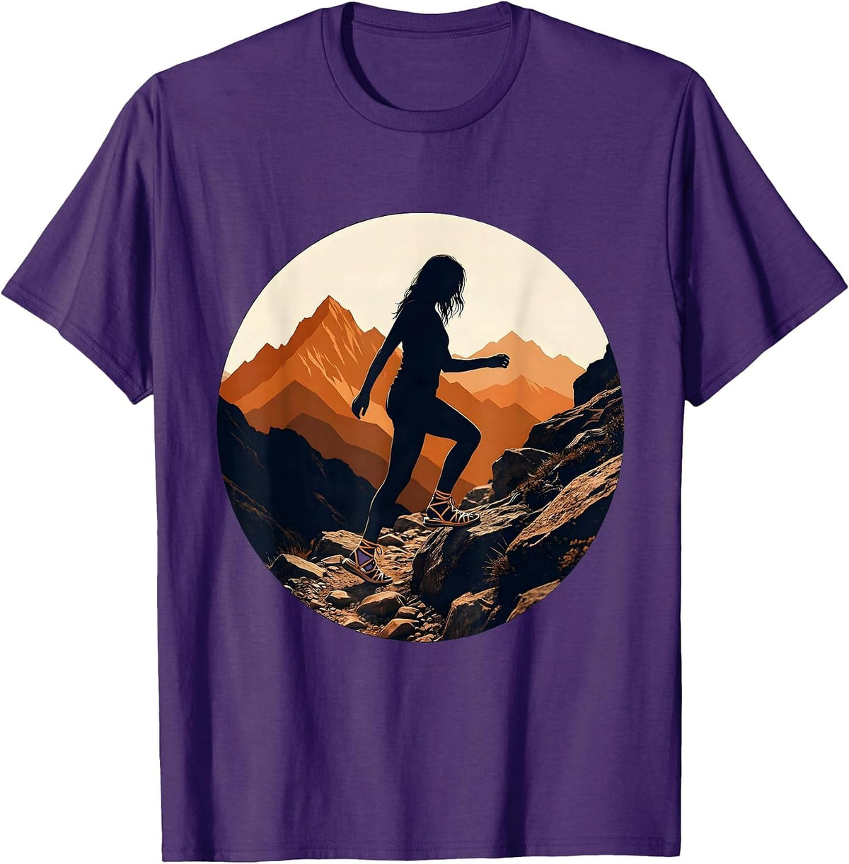 Outdoor Adventure Sandal Hiker Mountain Trail T-Shirt - Purple