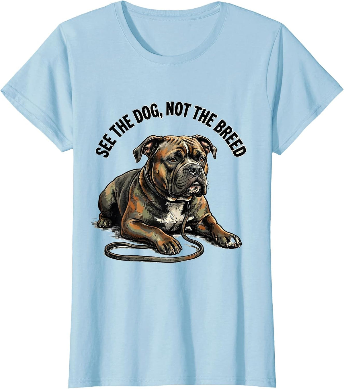 See The Dog, Not The Breed Funny Pit Bull Lover Awareness T-Shirt - Baby Blue