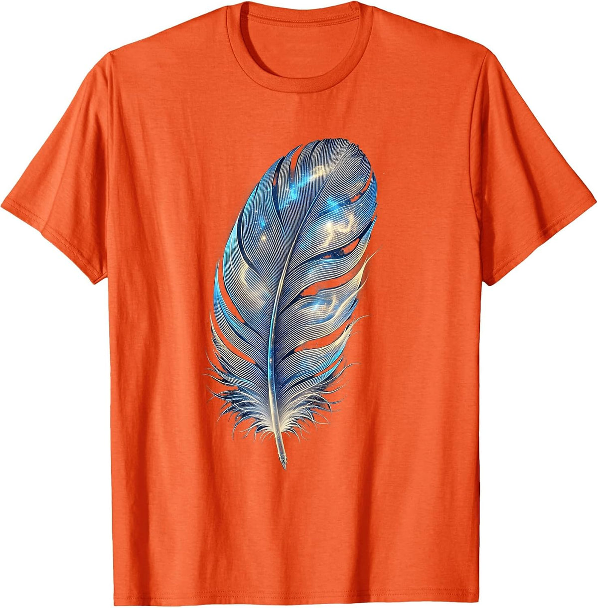 Men's Dyslexia Awareness Feather Illustration T-Shirt - Orange