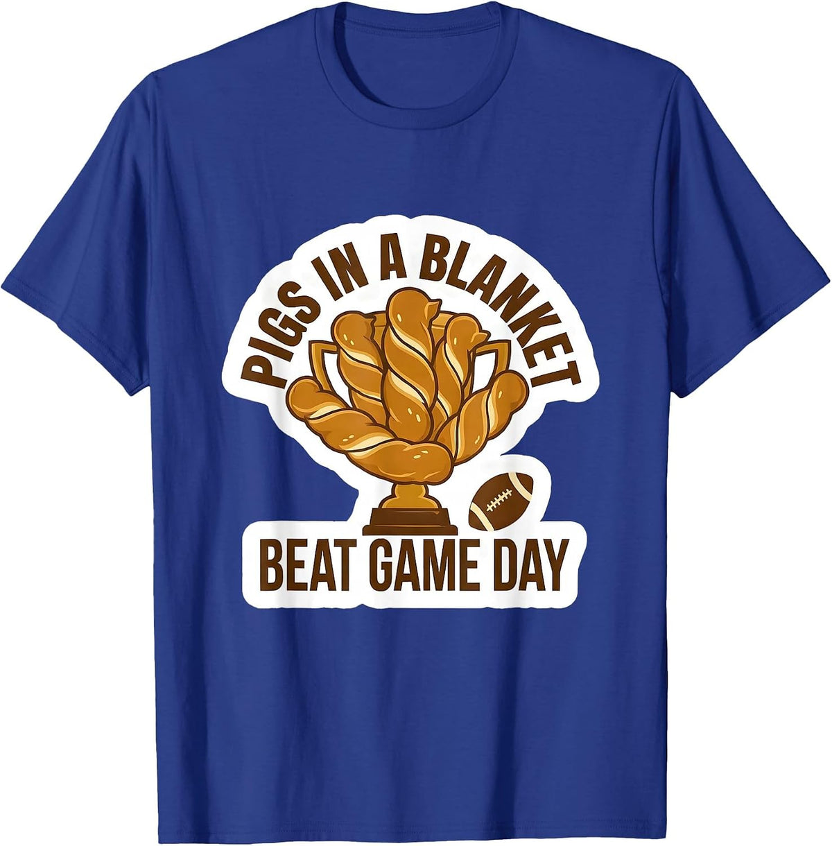 Men's Pigs In A Blanket Beat Game Day Funny Football Food Humor T-Shirt - Royal Blue