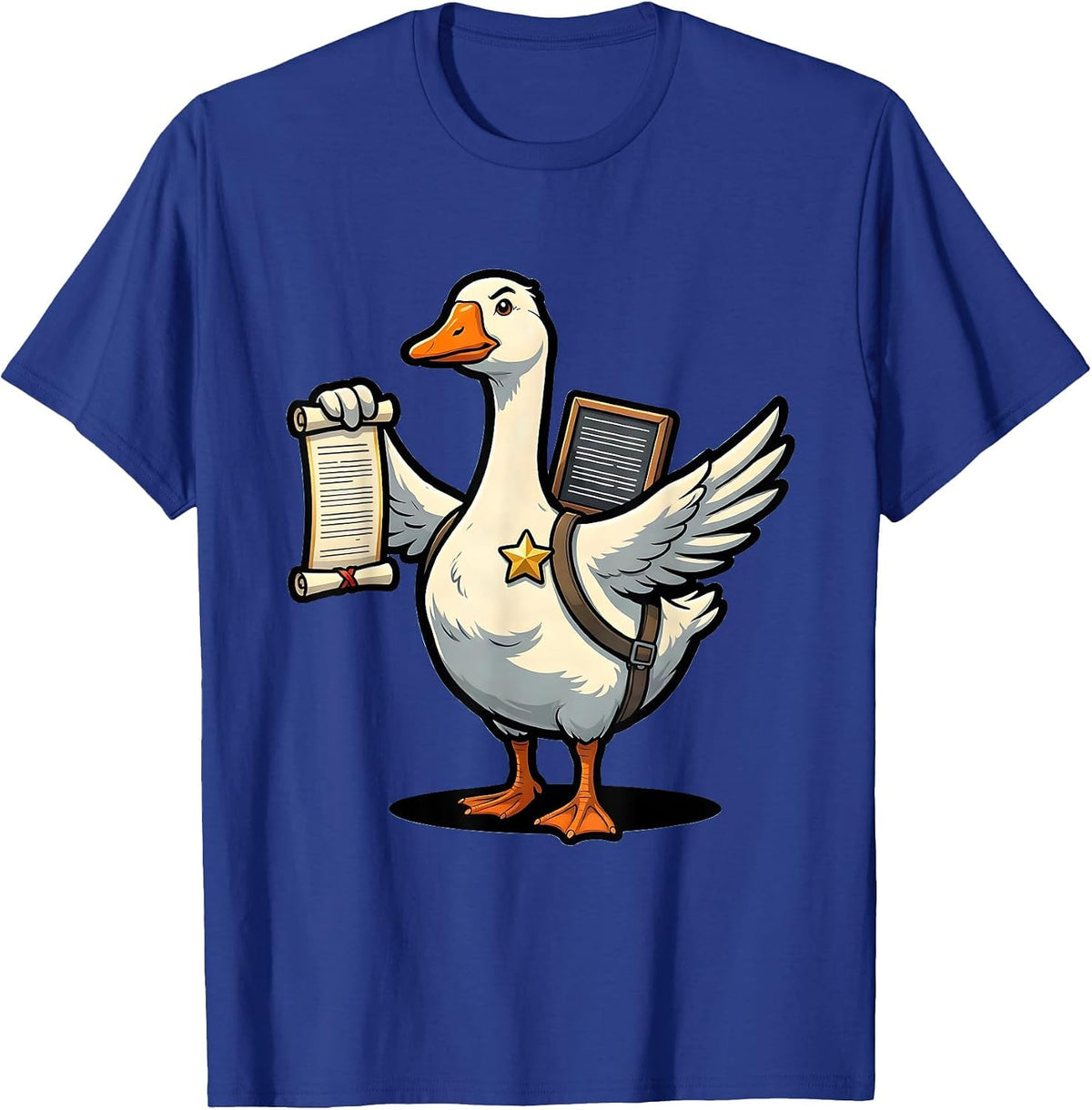 Men's Silly Goose Cartoon SPED Teacher Support Staff Humor T-Shirt - Royal Blue