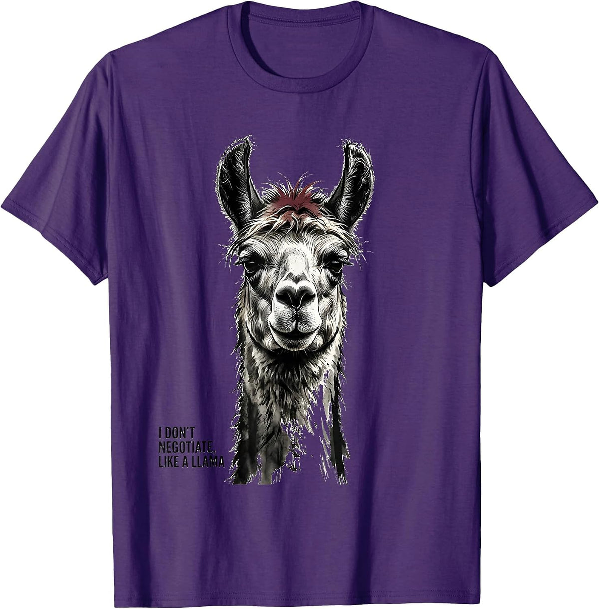 I Don't Negotiate, Like A Llama Funny Llama Lover Gift T-Shirt - Purple