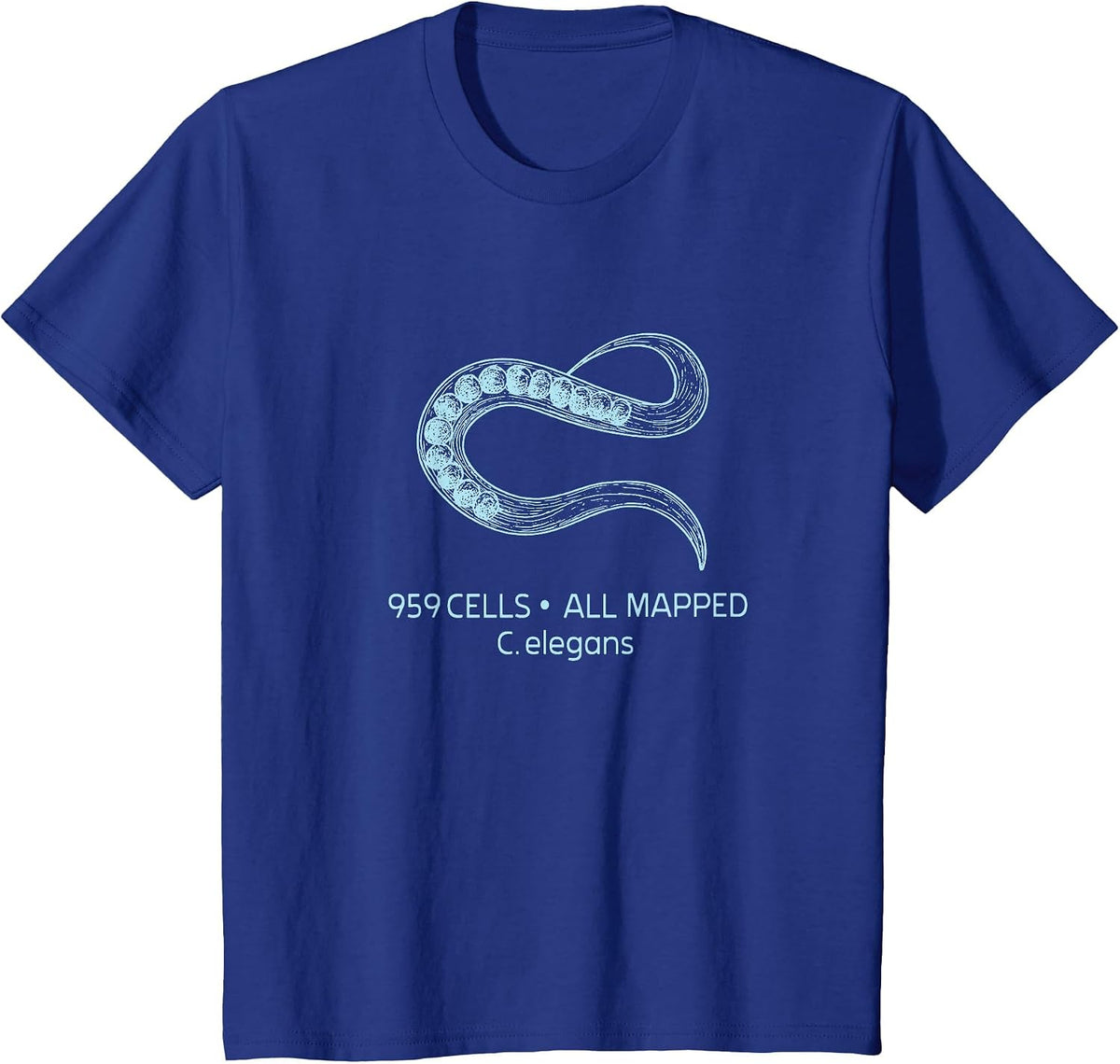 959 Cell All Mapped Biology Funny C Elegans T-Shirt - Royal Blue