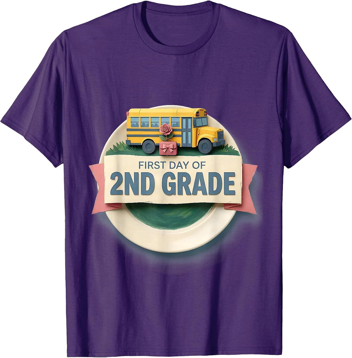 First Day Of 2nd Grade Storybook Coquette Bow Back To School T-Shirt - Purple