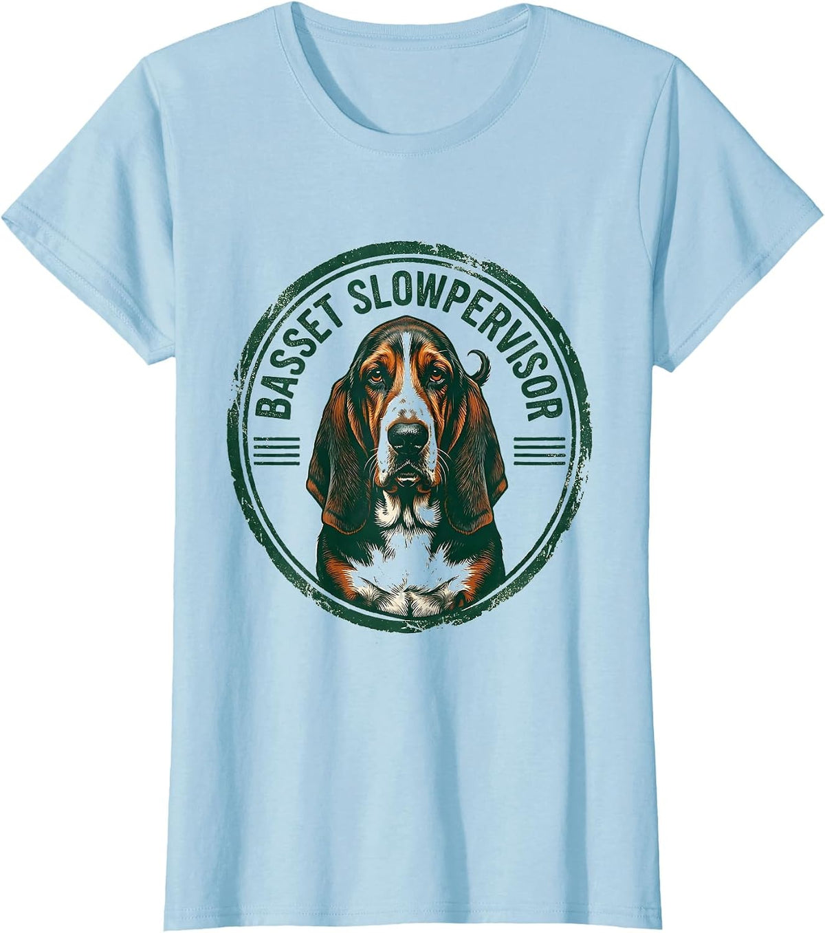 Basset Slowpervisor Funny Dog Owner Gift Breed Humor T-Shirt - Baby Blue