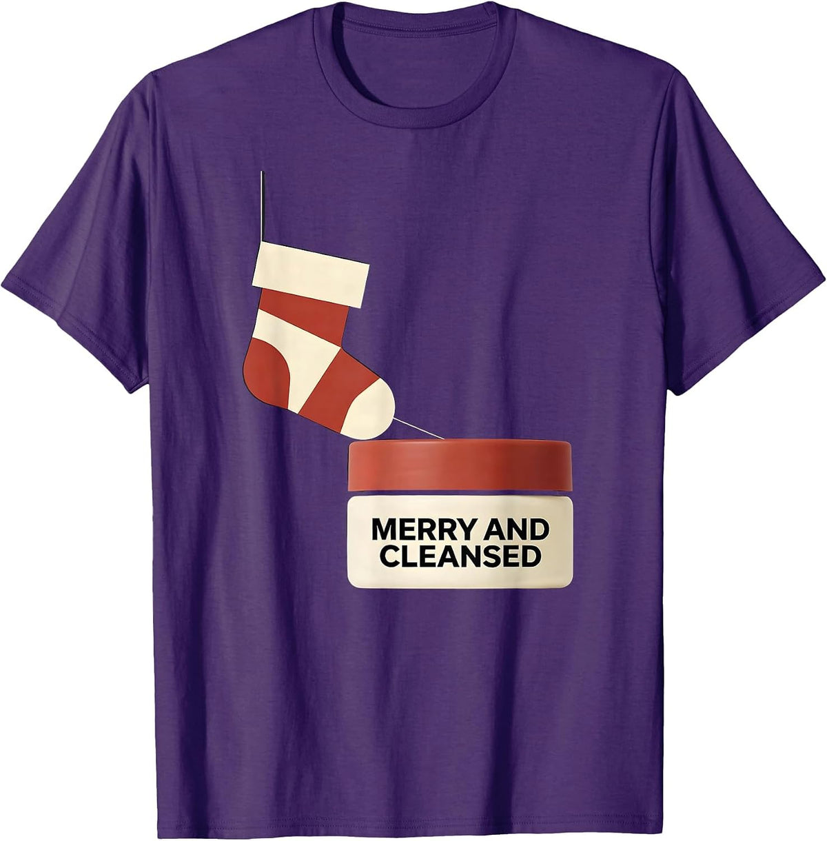 Men's Merry And Cleansed Minimalist Esthetician Dermatology T-Shirt - Purple