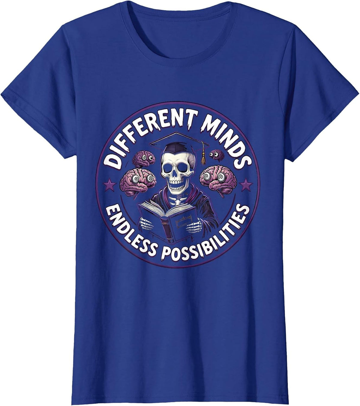 Women's Different Minds Endless Possibilities Sped Teacher T-Shirt - Royal Blue