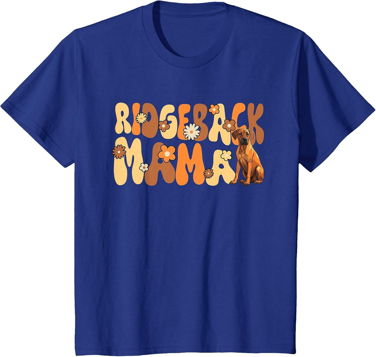 Rhodesian Ridgeback Groovy World's Best Ridgeback Mama T-Shirt - Royal Blue