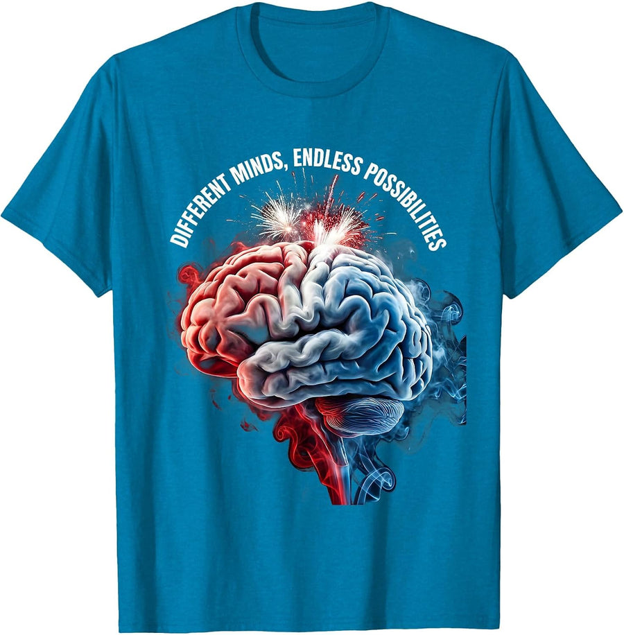 Different Minds Endless Possibilities Special Ed Teacher T-Shirt - Sapphire Blue