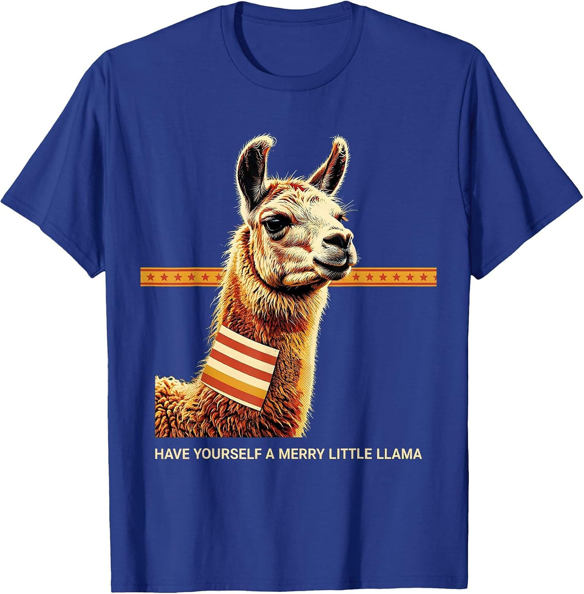 Men's Have Yourself a Merry Little Llama Funny Llama Lover T-Shirt - Royal Blue