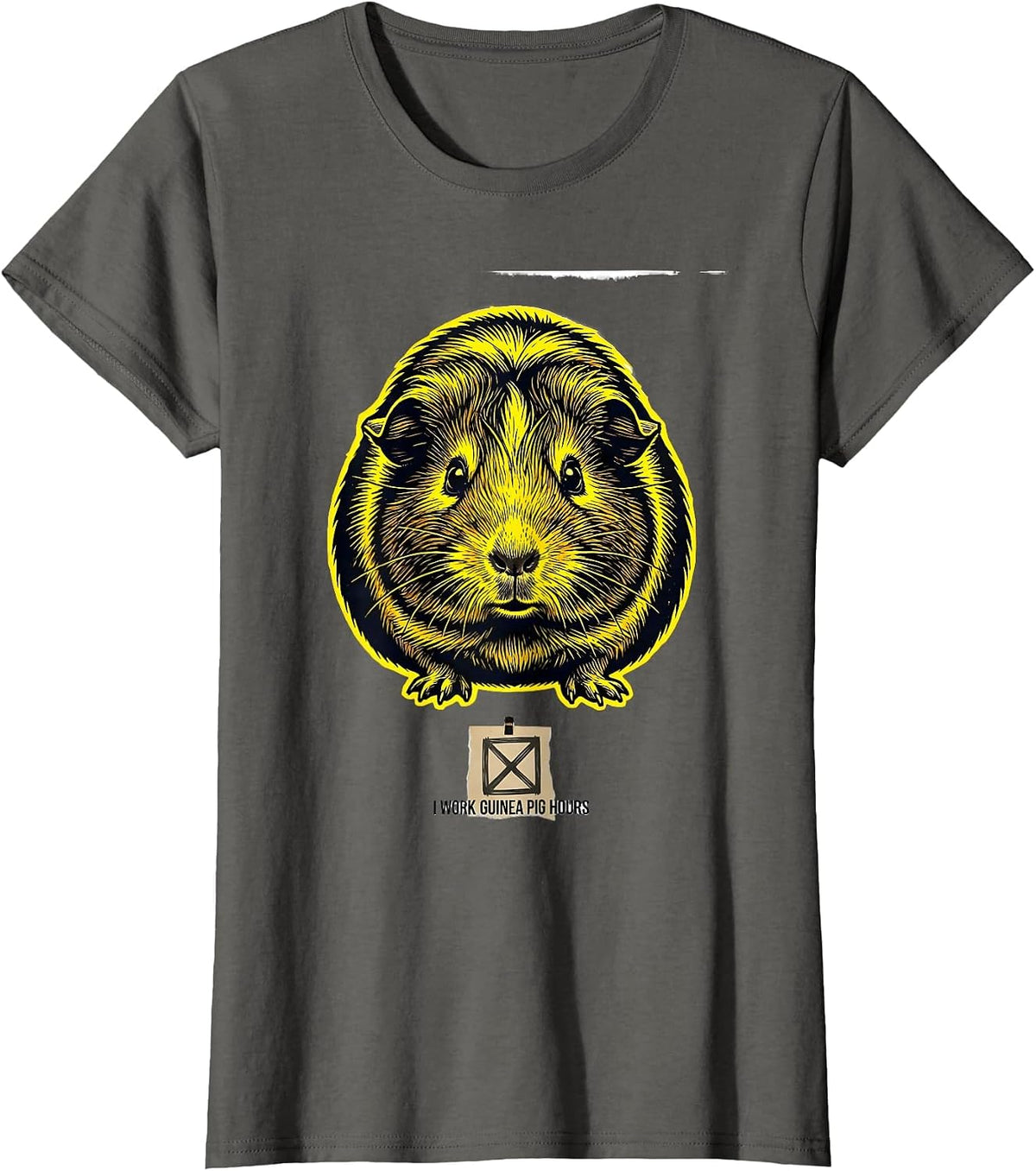 Women's I Work Guinea Pig Hours Funny Guinea Pig Lover Gift T-Shirt - Asphalt Grey