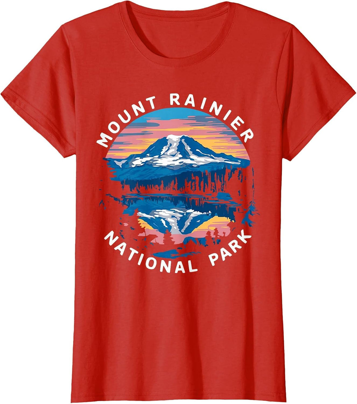 Mount Rainier Hiking Road Trip Seattle T-Shirt - Red