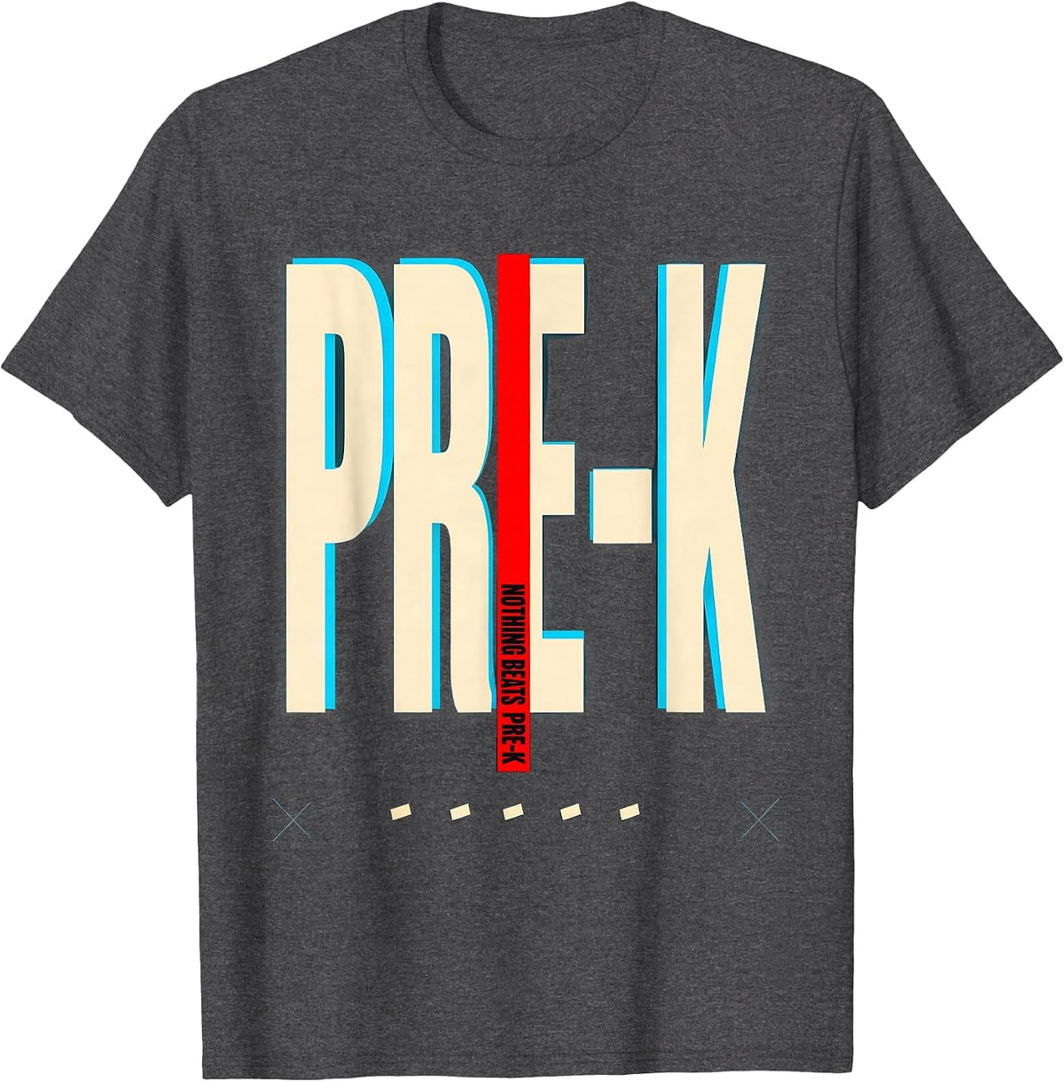 Men's Nothing Beats Pre-K Funny Preschool Teacher Back To School T-Shirt - Dark Heather Grey