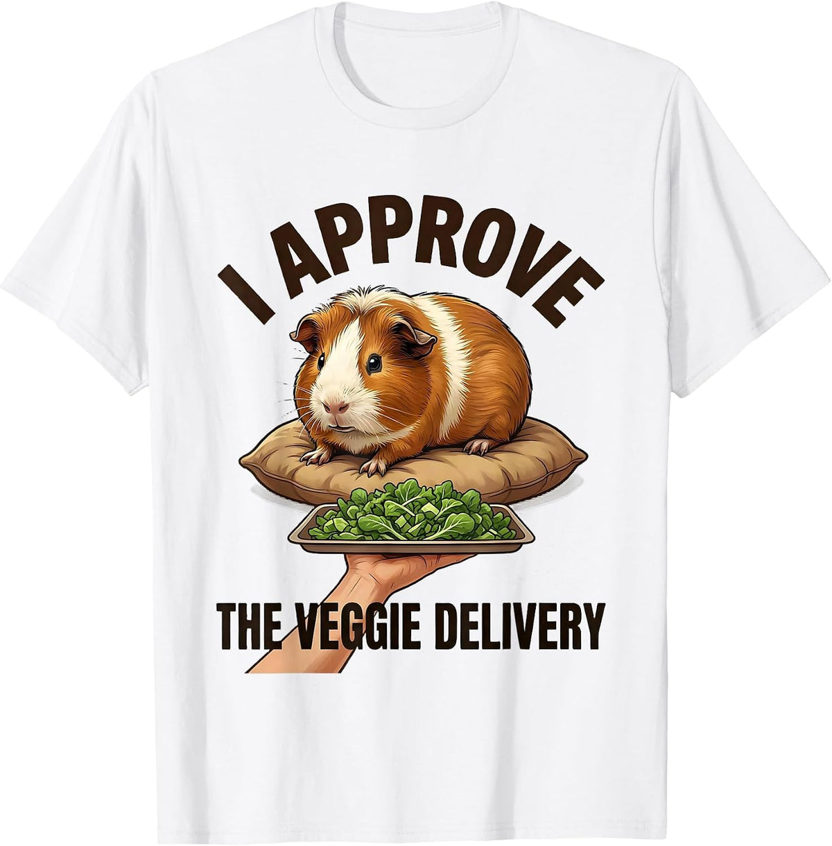Men's I Approve The Veggie Delivery Funny Guinea Pig Pet Lover T-Shirt - White