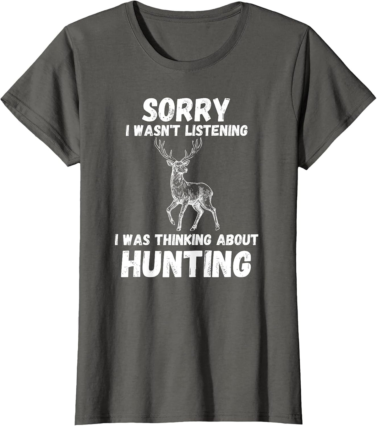 Funny Deer Hunting Hunter Rifle Bow Deer Hunters Game Buck T-Shirt - Asphalt Grey