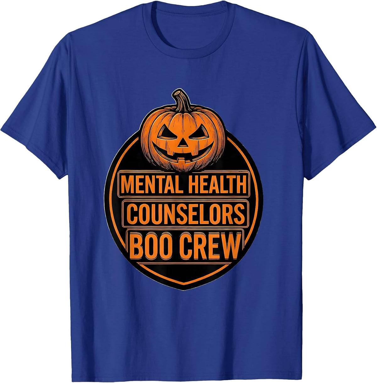 Men's Mental Health Counselors Boo Crew Halloween Matching T-Shirt - Royal Blue