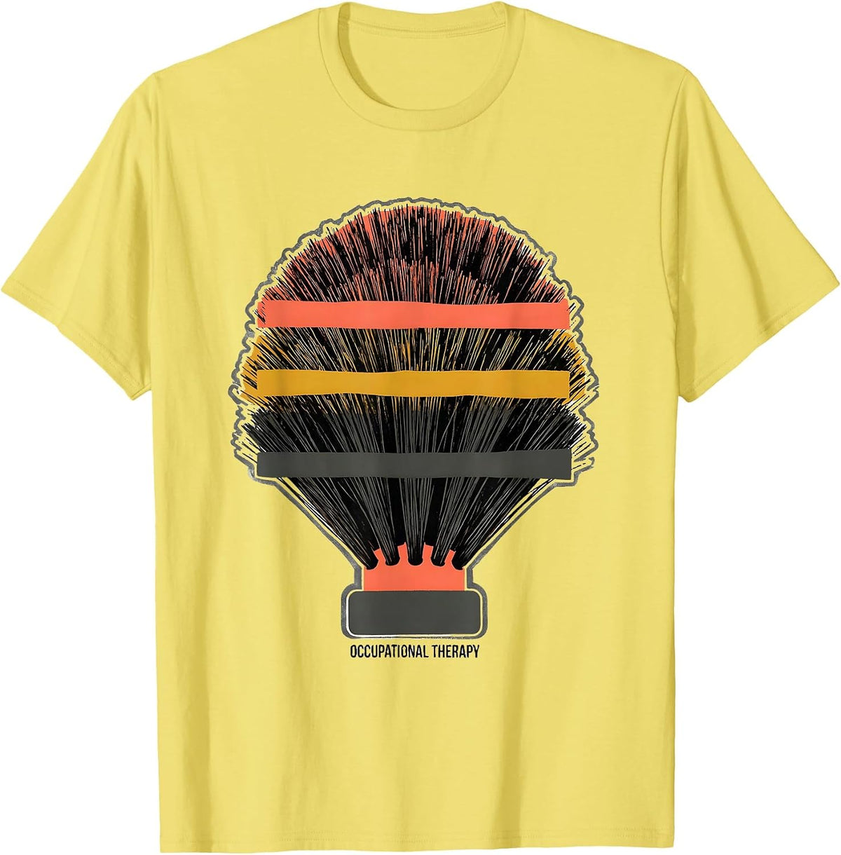Men's Occupational Therapy Retro Screenprint OT Month Gift T-Shirt - Lemon Yellow