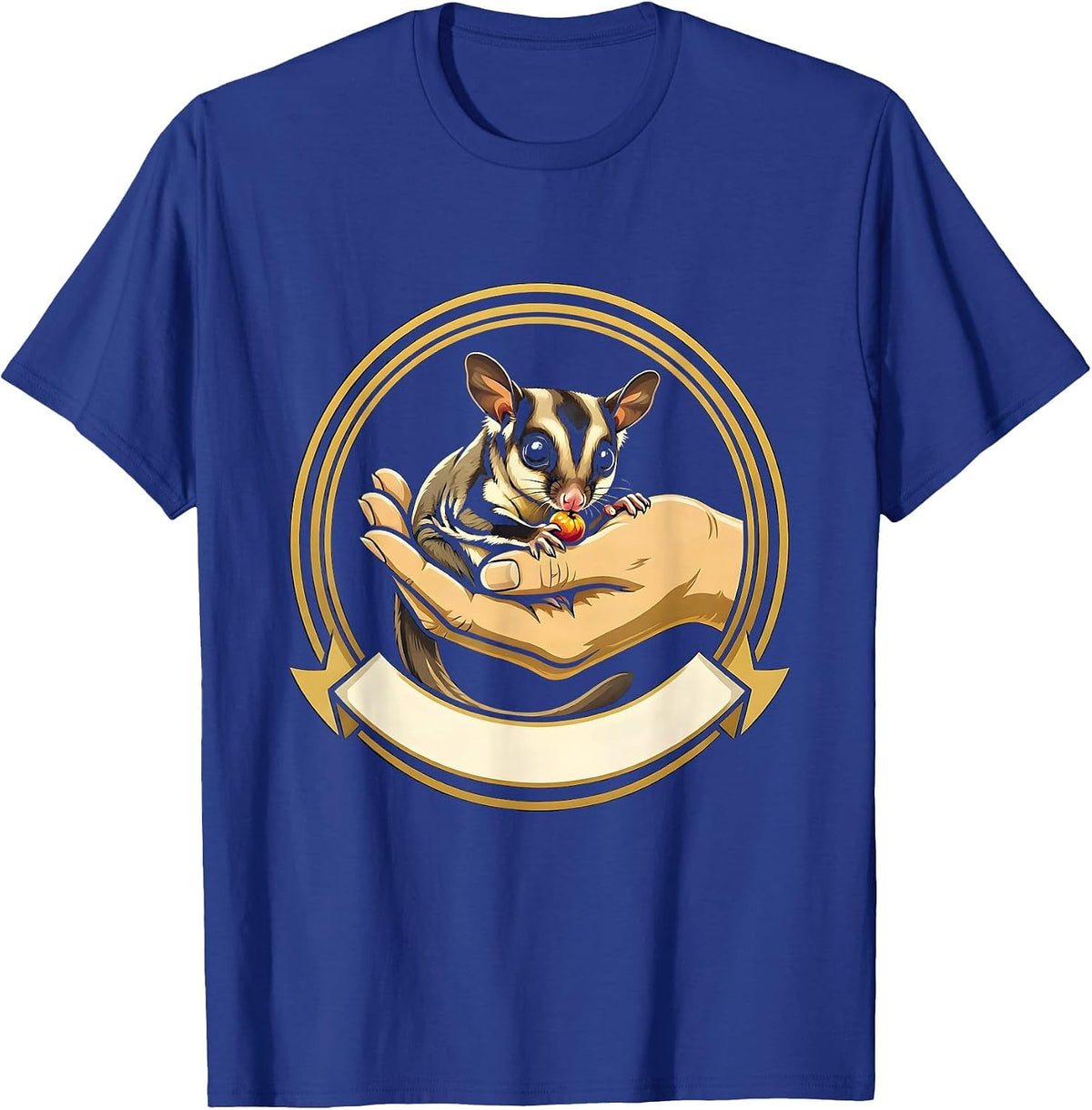 Sugar Glider Pocket Pet Lover Humor Emblem T-Shirt - Royal Blue