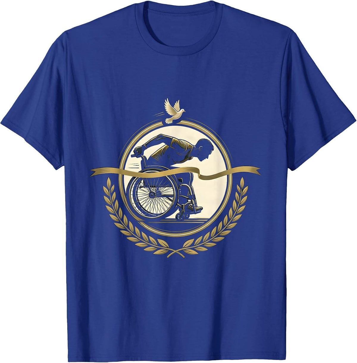 Men's Occupational Therapy Wheelchair Racer Finish Line T-Shirt - Royal Blue