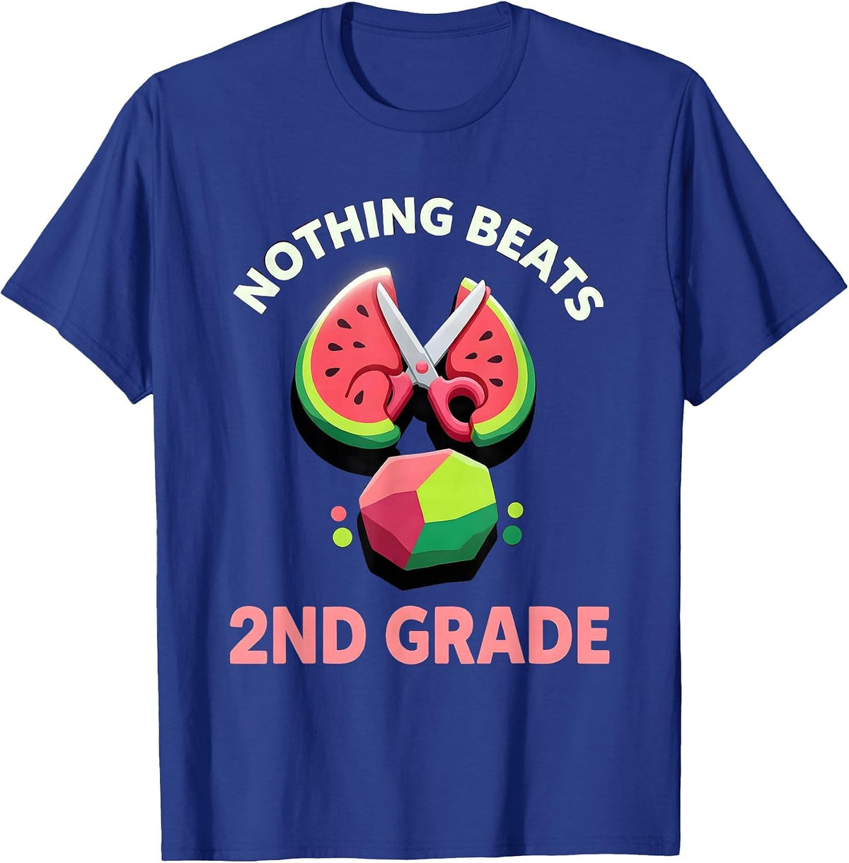 Men's Nothing Beats 2nd Grade Back to School Rock Paper Scissors T-Shirt - Royal Blue