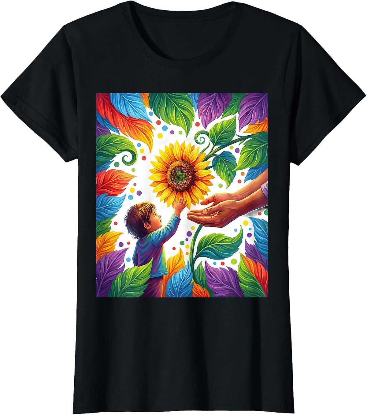 Women's Prek Teacher Flower Gift Cute Illustration T-Shirt - Black