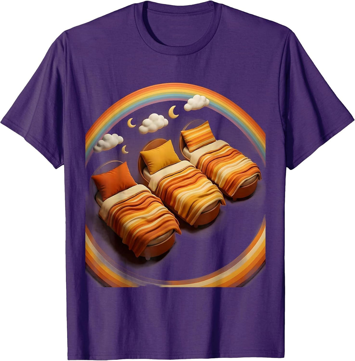 Men's Kindergarten Teacher Nap Time Cots Graphic T-Shirt - Purple