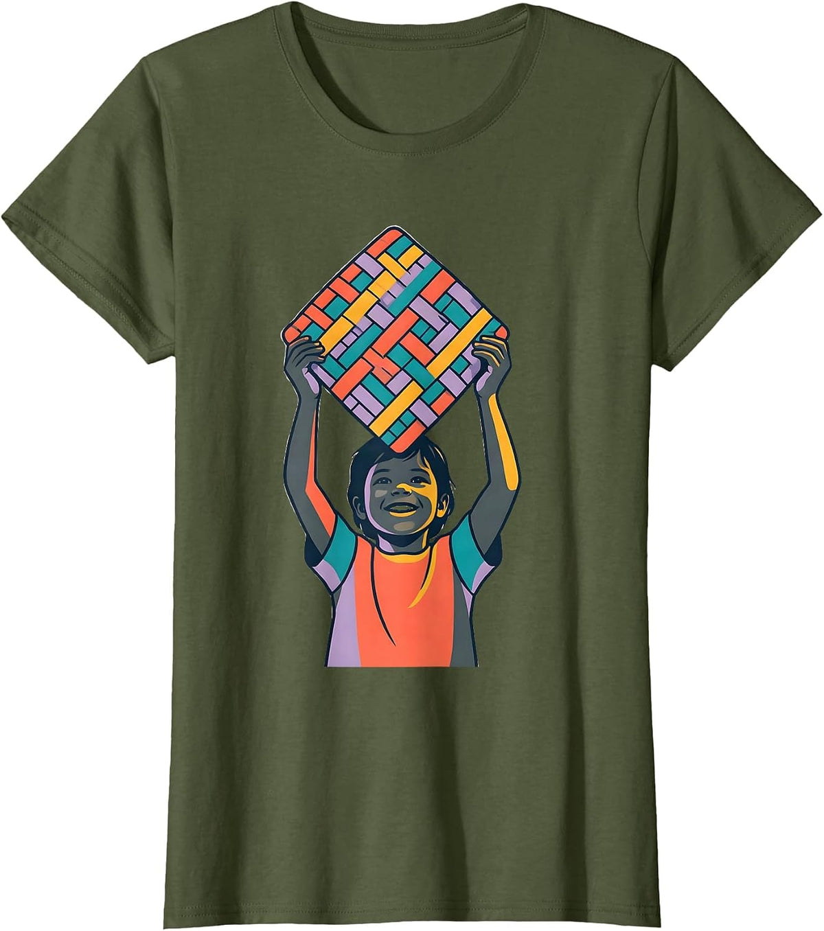 Women's Occupational Therapy Potholder Weaving Child Art T-Shirt - Olive Green