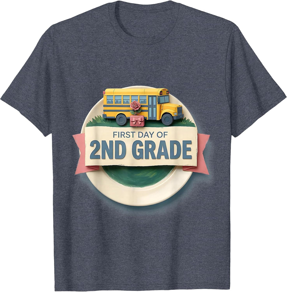First Day Of 2nd Grade Storybook Coquette Bow Back To School T-Shirt - Heather Blue