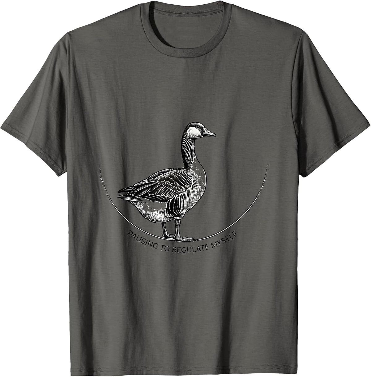 Pausing To Regulate Myself Funny Mental Health Counselor T-Shirt - Asphalt Grey