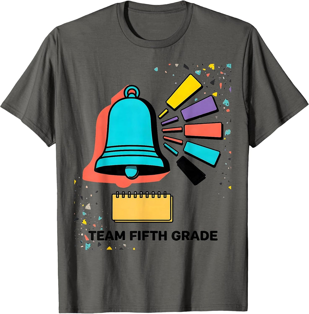 Team Fifth Grade Memphis Postmodern Back To School Student T-Shirt - Asphalt Grey
