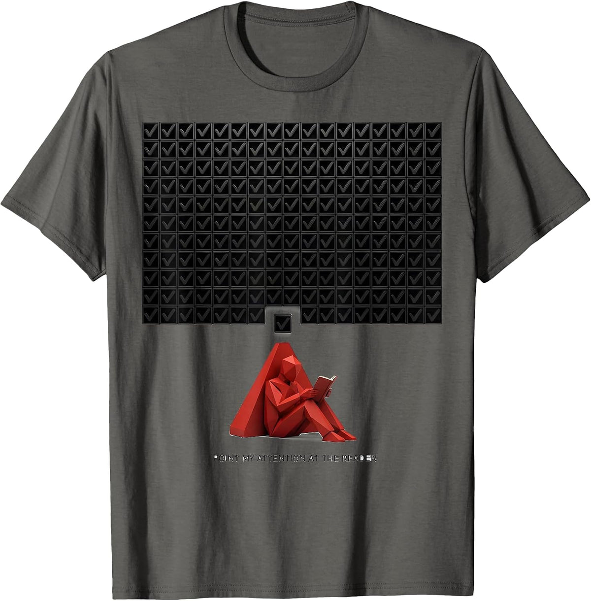 Men's I Point My Attention At The Reader Geometric Dyslexia T-Shirt - Asphalt Grey
