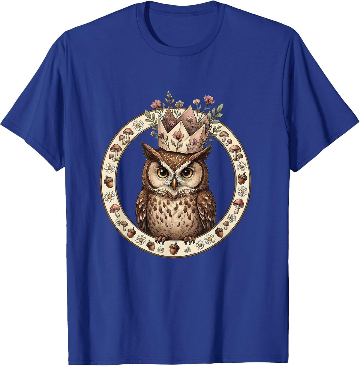 Men's Preschool Teacher Paper Crown Illustration T-Shirt - Royal Blue