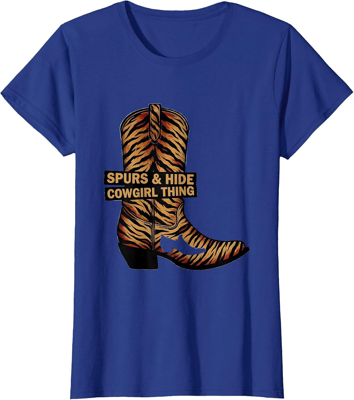 Women's Spurs & Hide Cowgirl Thing Western Rodeo Lifestyle Pride T-Shirt - Royal Blue