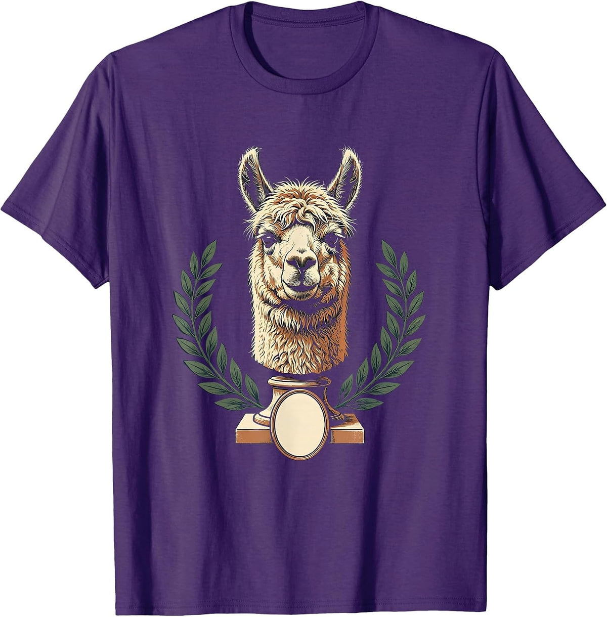 Men's Alpaca Bust Vintage Novelty Humor Men T-Shirt - Purple