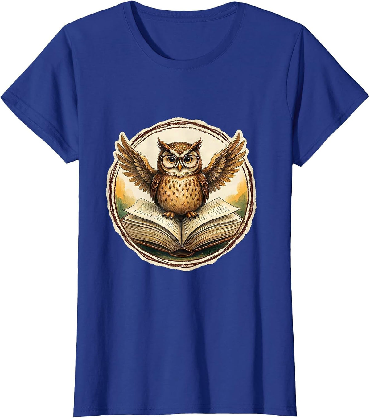 Women's Happy To See Your Face Owl Teacher Gift T-Shirt - Royal Blue